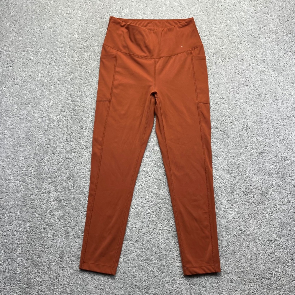 Mondetta Performance Luxury Leggings Womens Small Orange Nylon Stretch Active